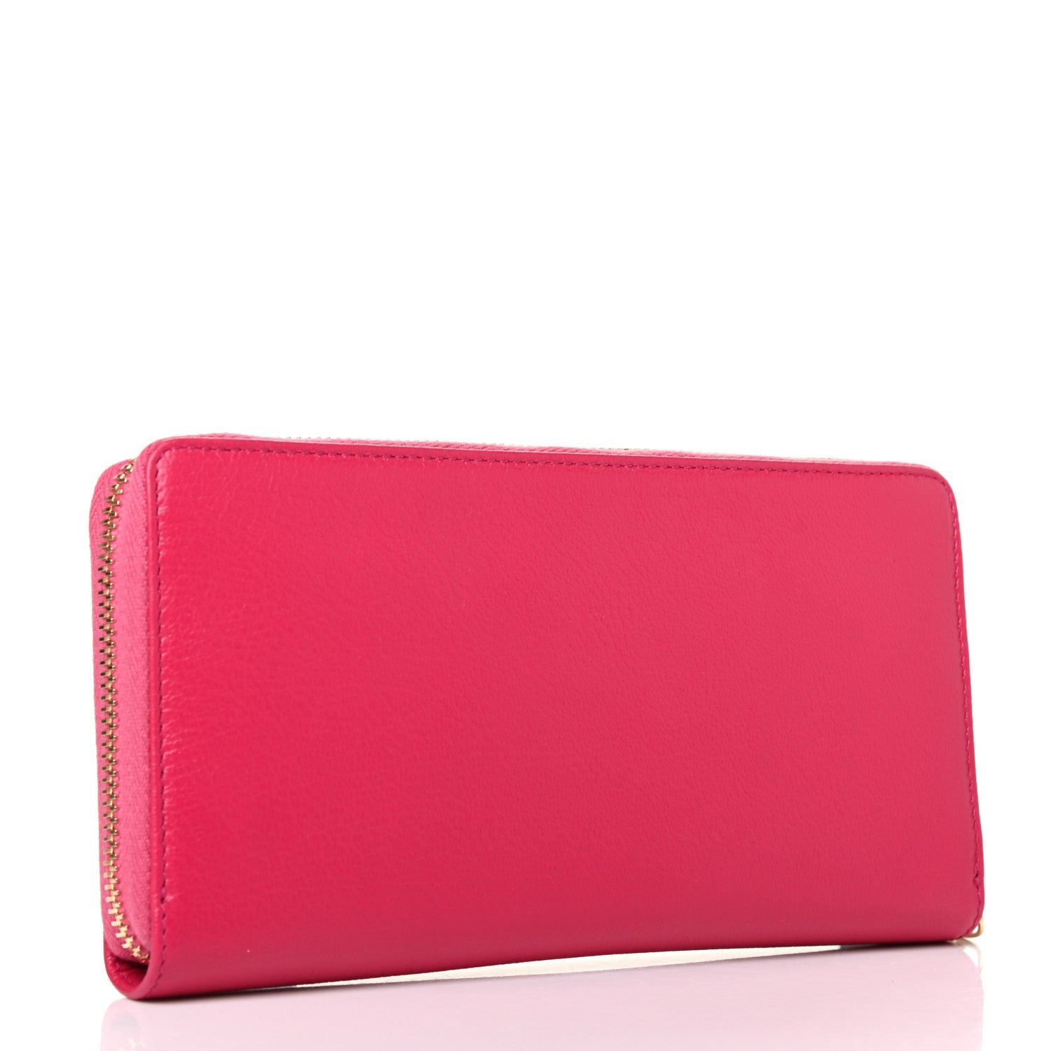 Saint Laurent Chevre Belle De Jour Zip Around Wallet Fuchsia 2 of 4