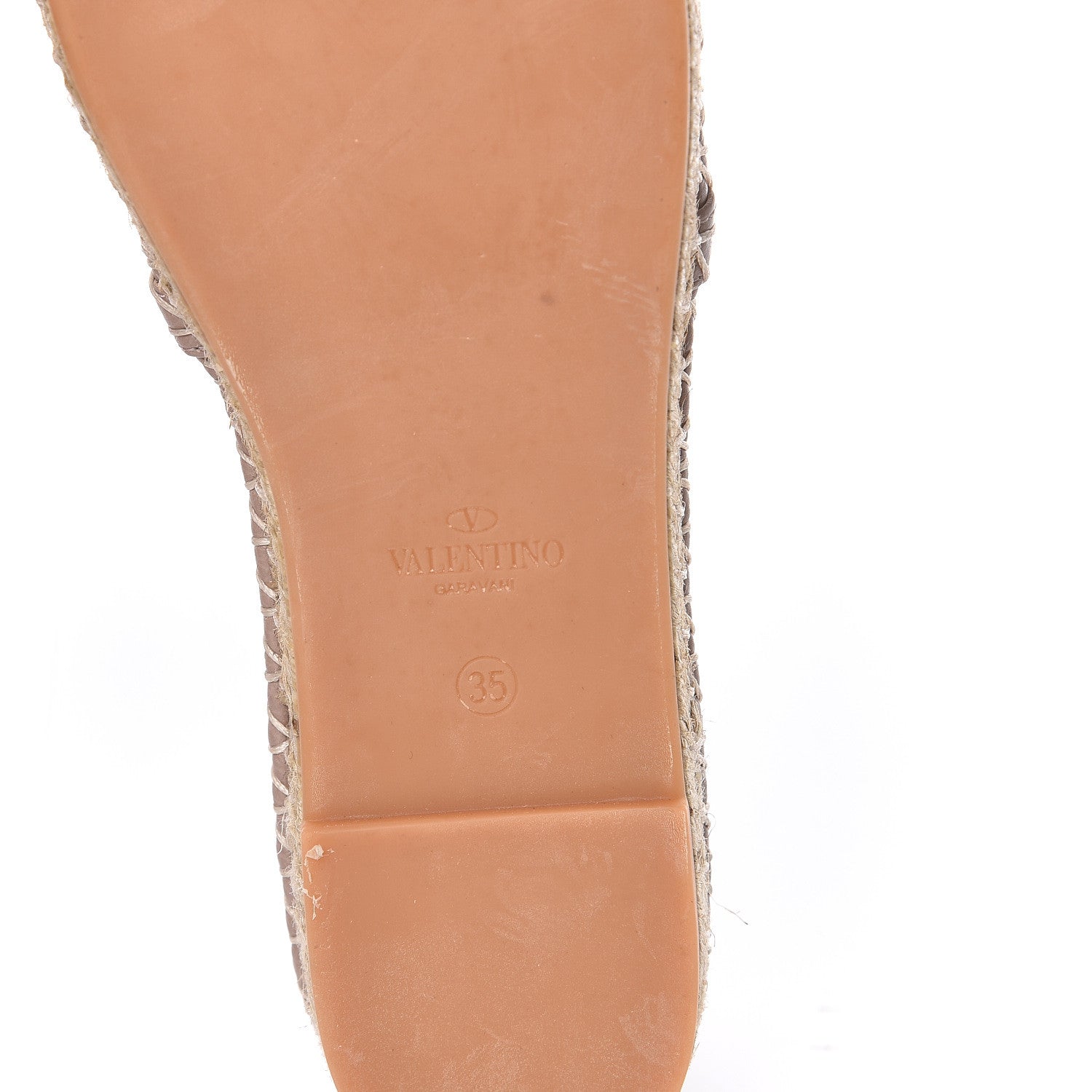 Valentino Garavani Pebbled Calfskin Rockstud Espadrilles 35 Poudre 6 of 9