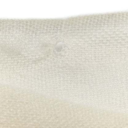 Chanel Cashmere Silk Wool CC Embroidered Scarf White 5 of 6