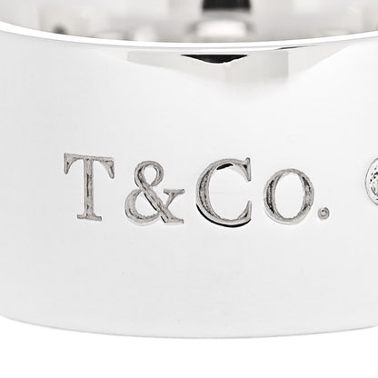 Tiffany Sterling Silver Diamond Wide Locks Band Ring 47 4 5 of 6