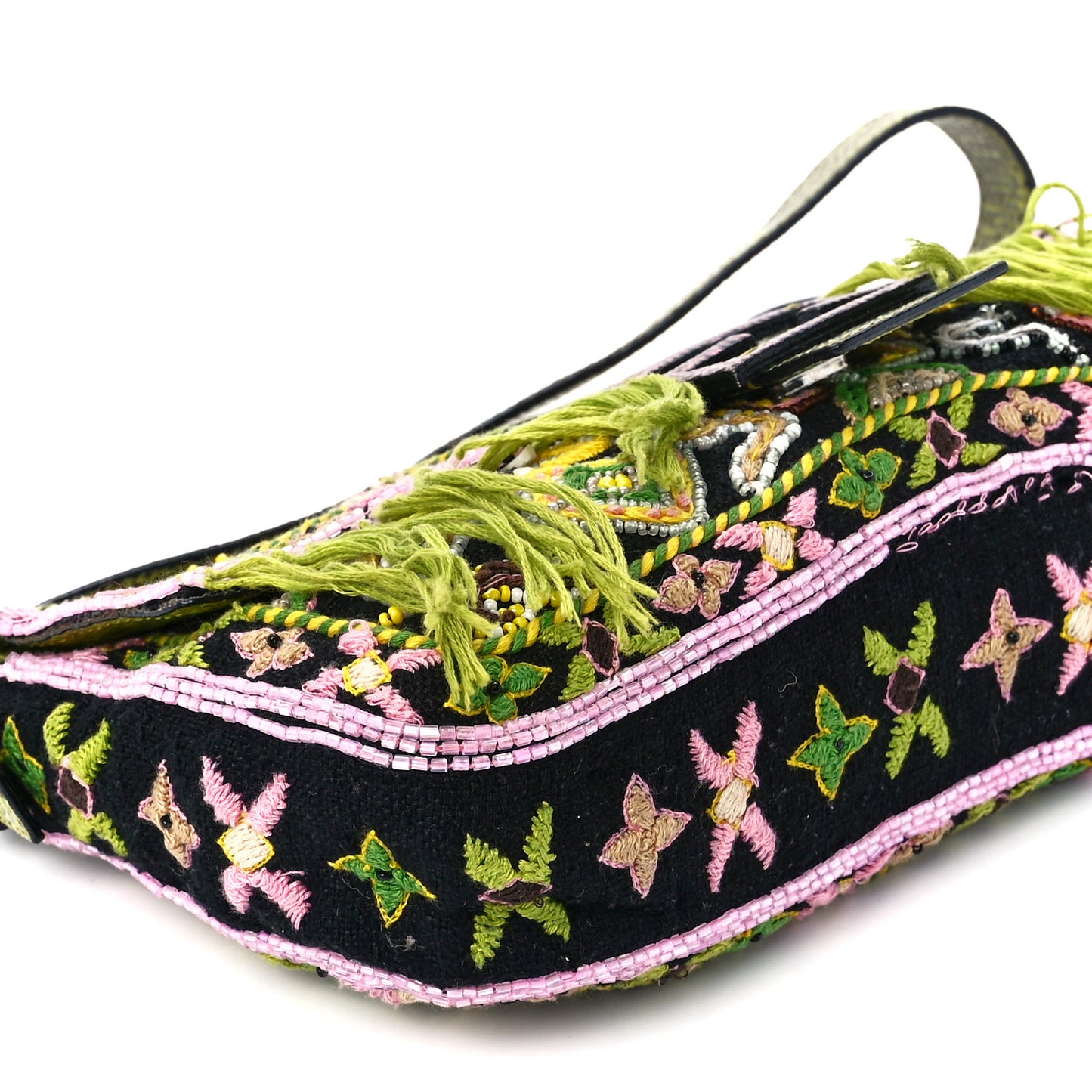 Satin Lizard Beaded Baguette Black Multicolor