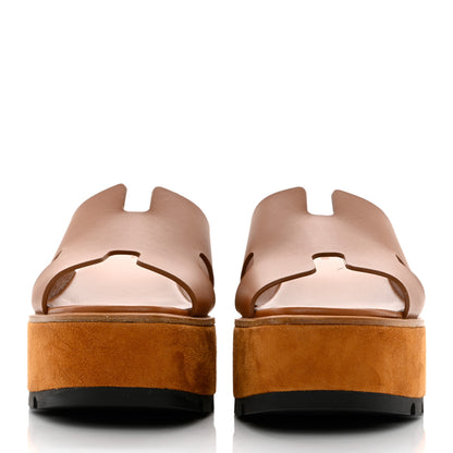 Hermes Calfskin Cork Eze 30 Sandals 39 Marron Glaise 2 of 9