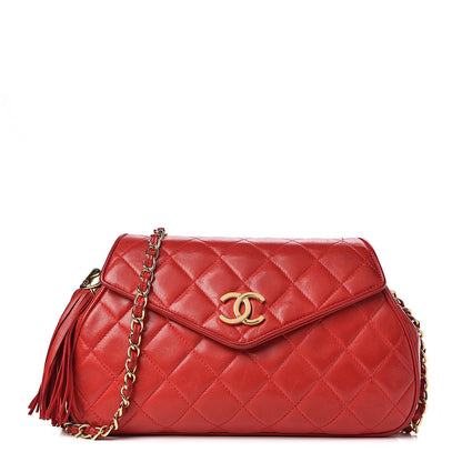 Chanel Lambskin Quilted CC Tassel Flap Red 1 of 26