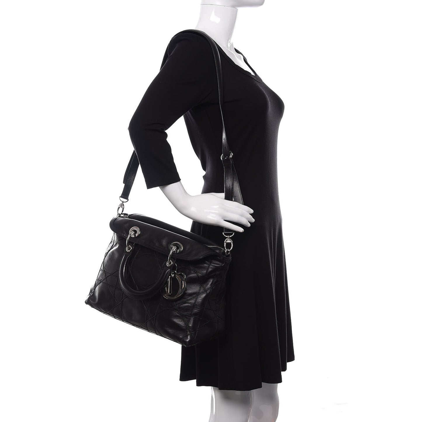 Lambskin Cannage Medium Granville Tote Black