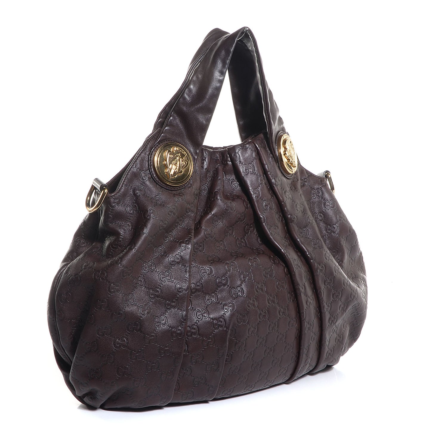 Guccissima Medium Hysteria Top Handle Bag Dark Brown