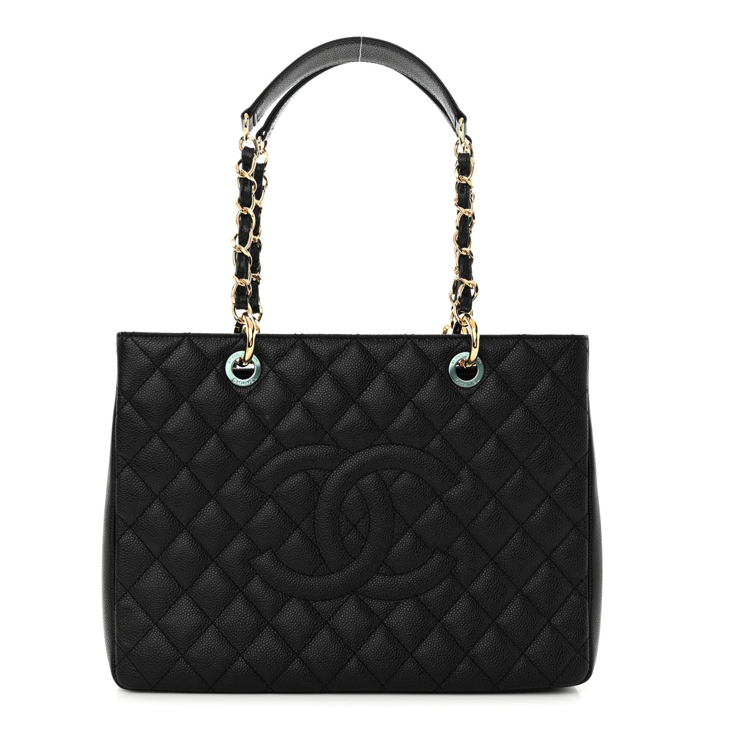 Caviar Quilted Grand Shopping Tote GST Black
