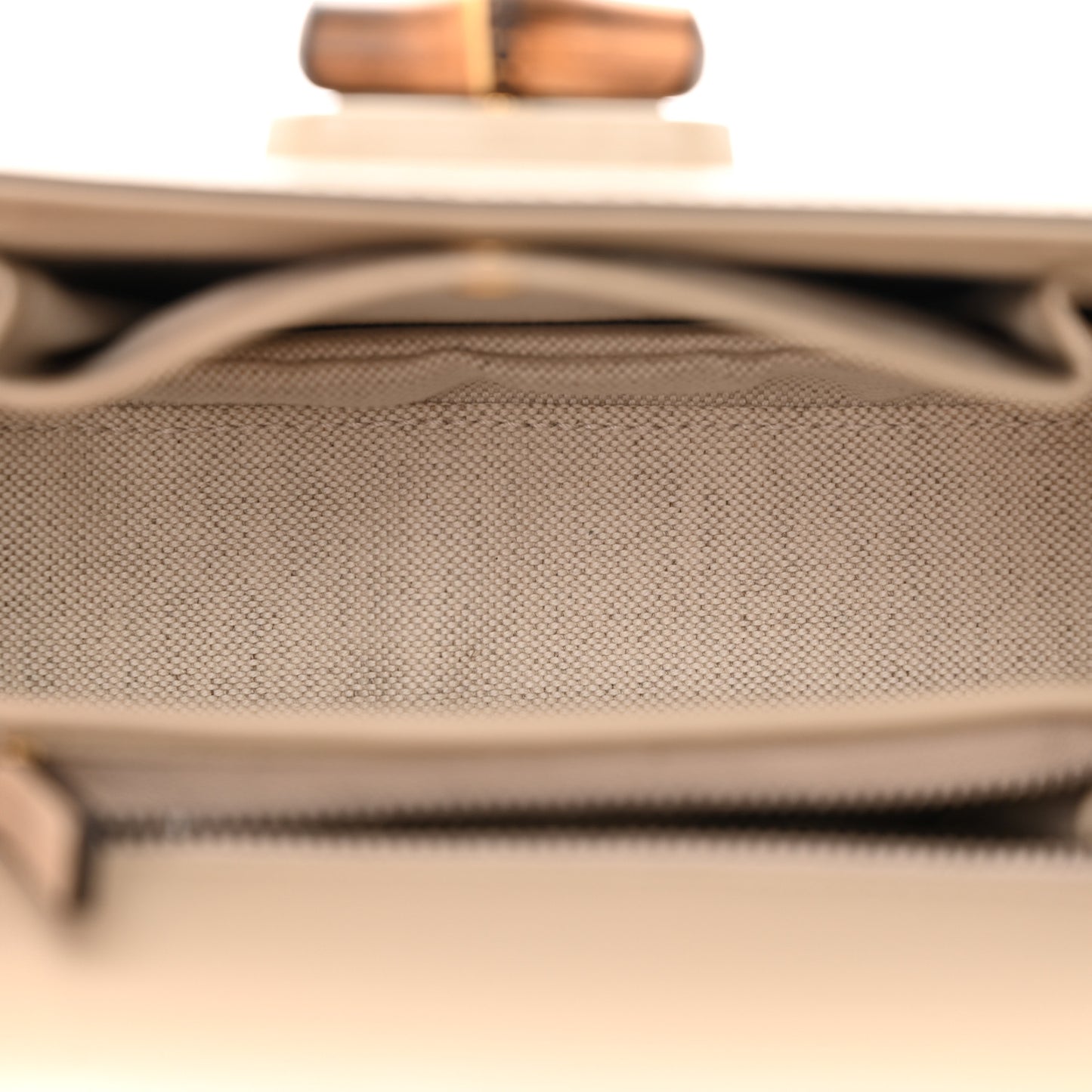Boarded Dyana Lux Calfskin Web Small Bamboo 1947 Top Handle Bag Oatmeal
