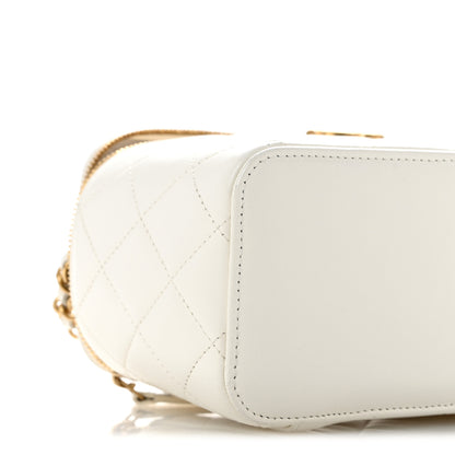 Chanel Goatskin Quilted Punk Essentials Vanity Case With Chain White 9 of 14