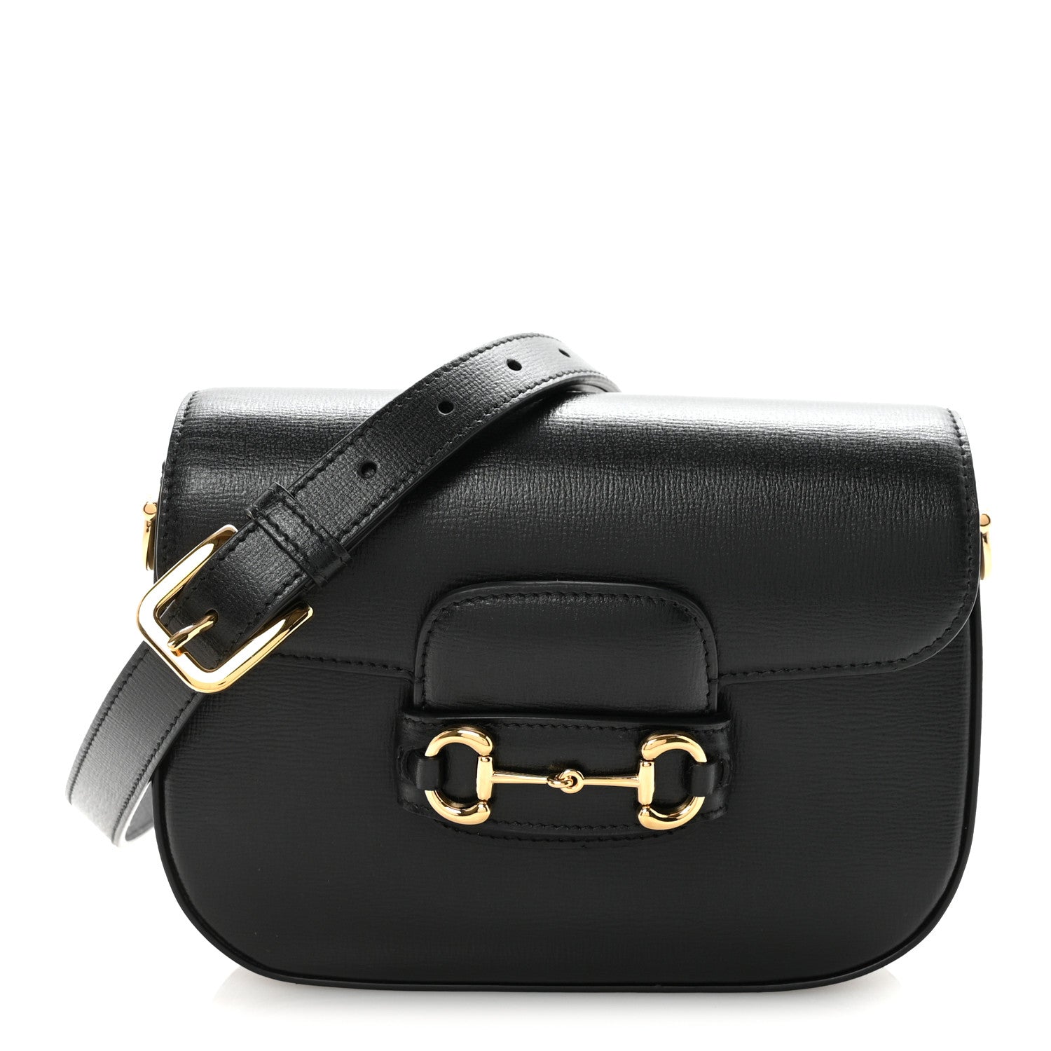 Gucci Azalea Calfskin Web Mini Horsebit 1955 Shoulder Bag Black 1 of 9