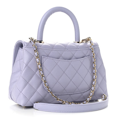 Chanel Caviar Quilted Mini Coco Handle Flap Light Purple 3 of 9