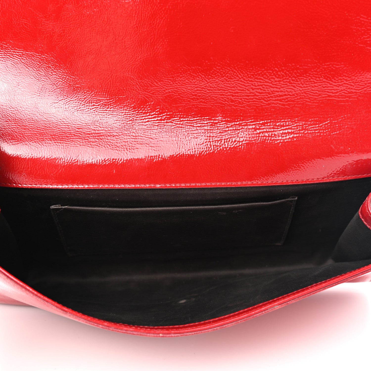 Saint Laurent Textured Patent Monogram Large Belle De Jour Clutch Red 5 of 10