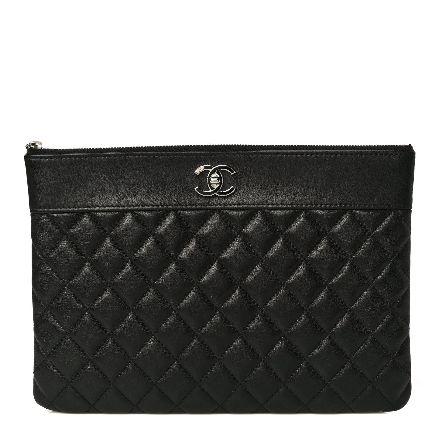 Sheepskin Quilted Medium Vintage Mademoiselle Cosmetic Case Black