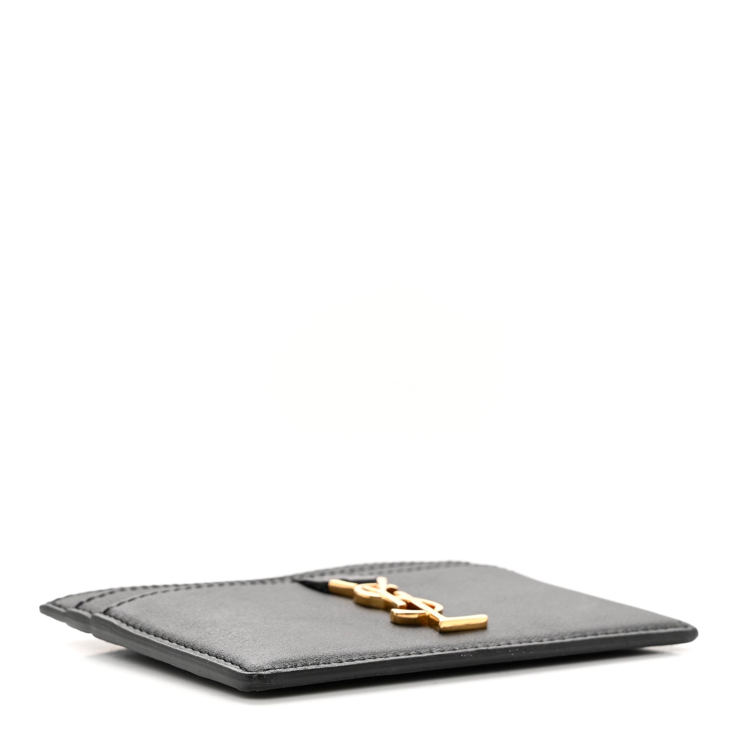 Calfskin Monogram Credit Card Case Black