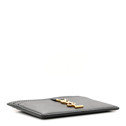 Saint Laurent Calfskin Monogram Credit Card Case Black 4 of 8