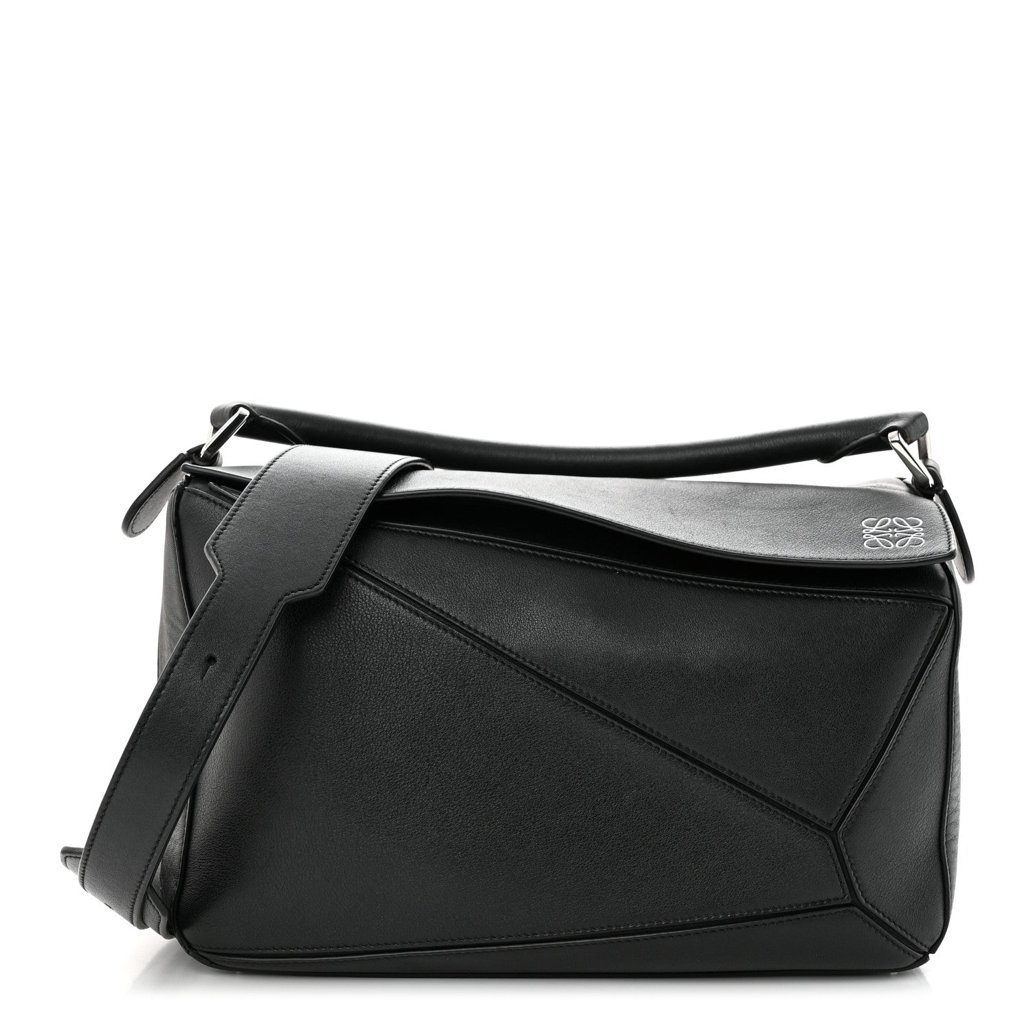 Loewe Calfskin Medium Puzzle Bag Black 1 of 13