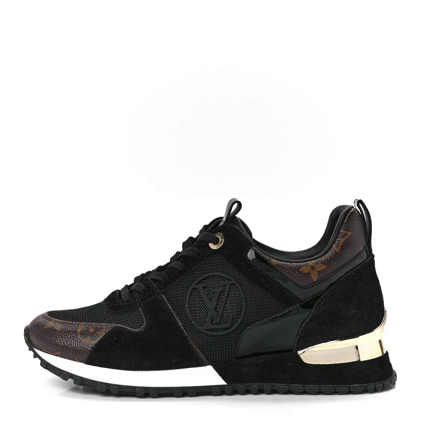 Suede Monogram Run Away Sneakers 36.5 Black