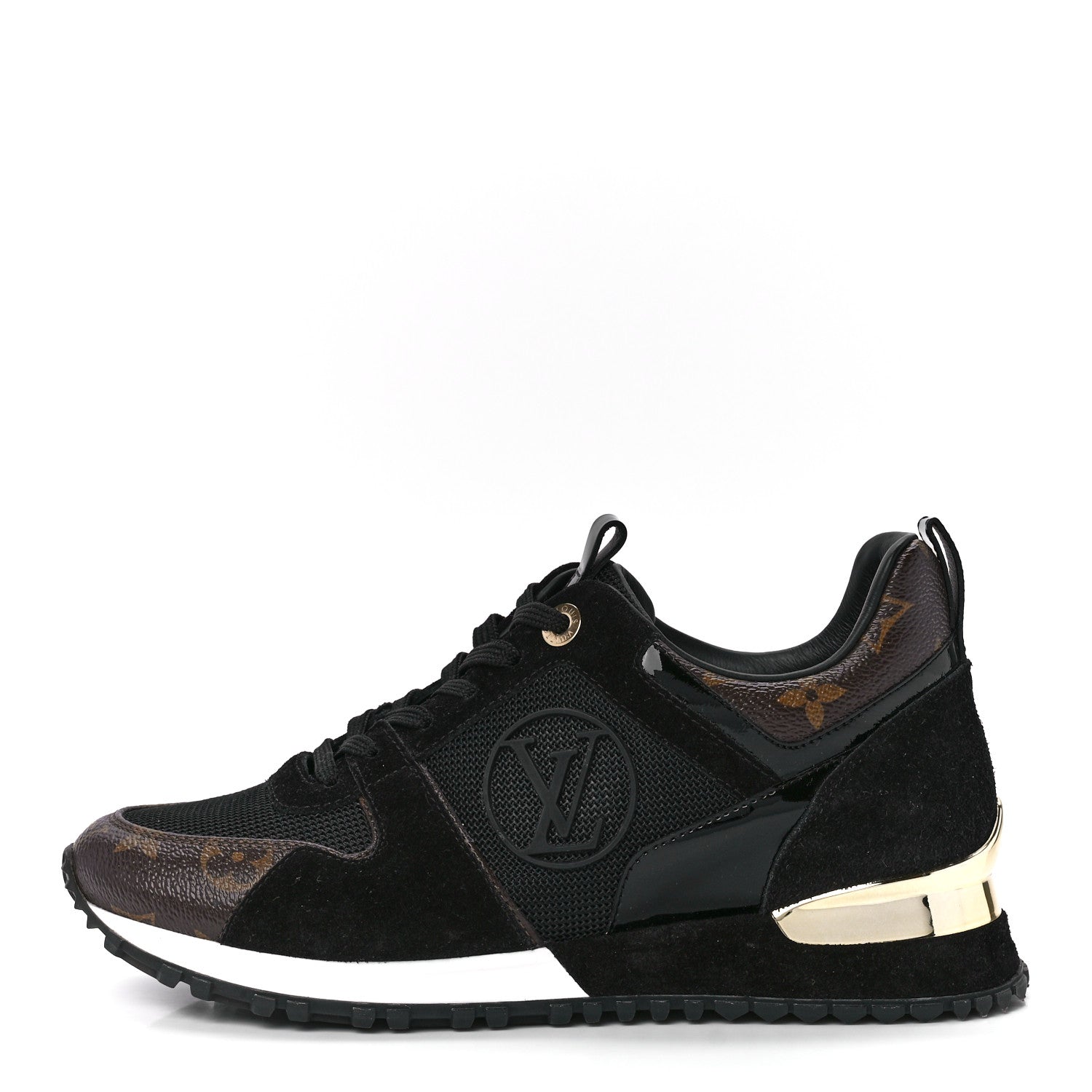 Louis Vuitton Suede Monogram Run Away Sneakers 36.5 Black 1 of 8