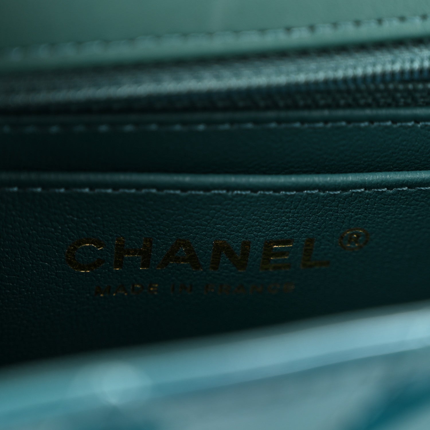Chanel Shaded Patent Calfskin Quilted Mini Rectangular Flap Green Blue 6 of 12