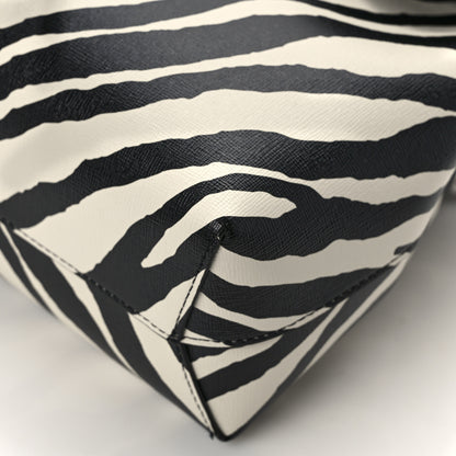 Mansur Gavriel Saffiano Zebra Print Mini Lady Bag Black White 11 of 12