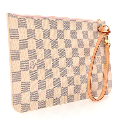 Louis Vuitton Damier Azur Neverfull MM GM Pochette Rose Ballerine 3 of 9