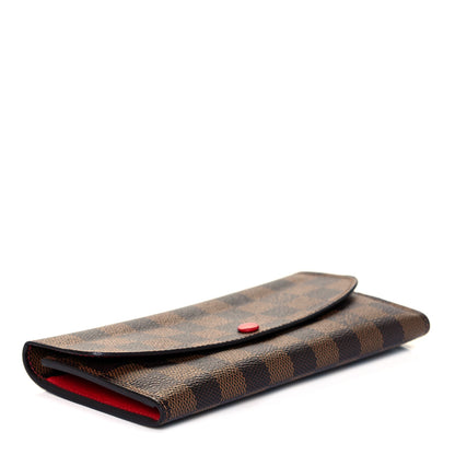 Louis Vuitton Damier Ebene Emilie Wallet Red 4 of 9