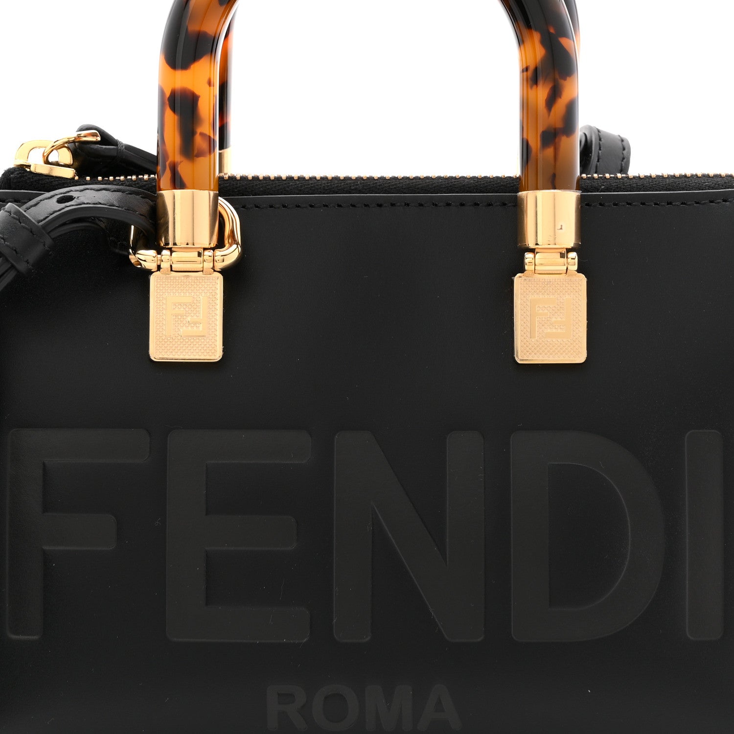 Fendi Vitello King Plexiglass Logo Embossed Mini By The Way Top