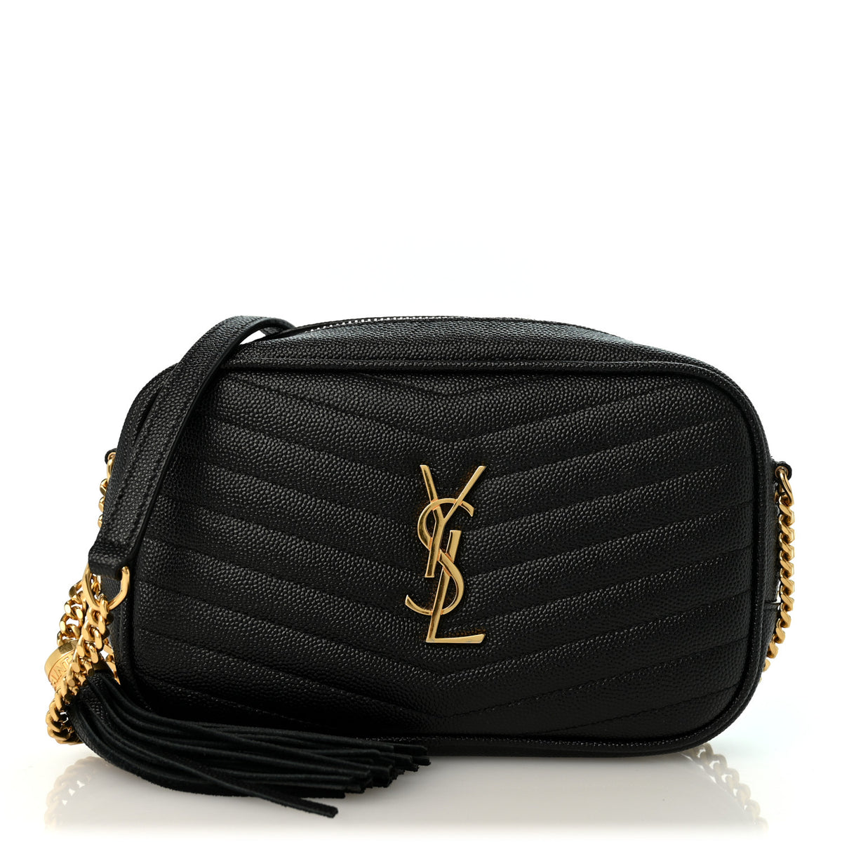 Saint Laurent Grain De Poudre Matelasse Monogram Mini Lou Camera Bag Black 1 of 10