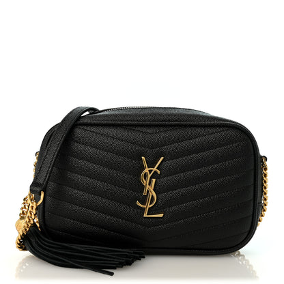 Saint Laurent Grain De Poudre Matelasse Monogram Mini Lou Camera Bag Black 1 of 10