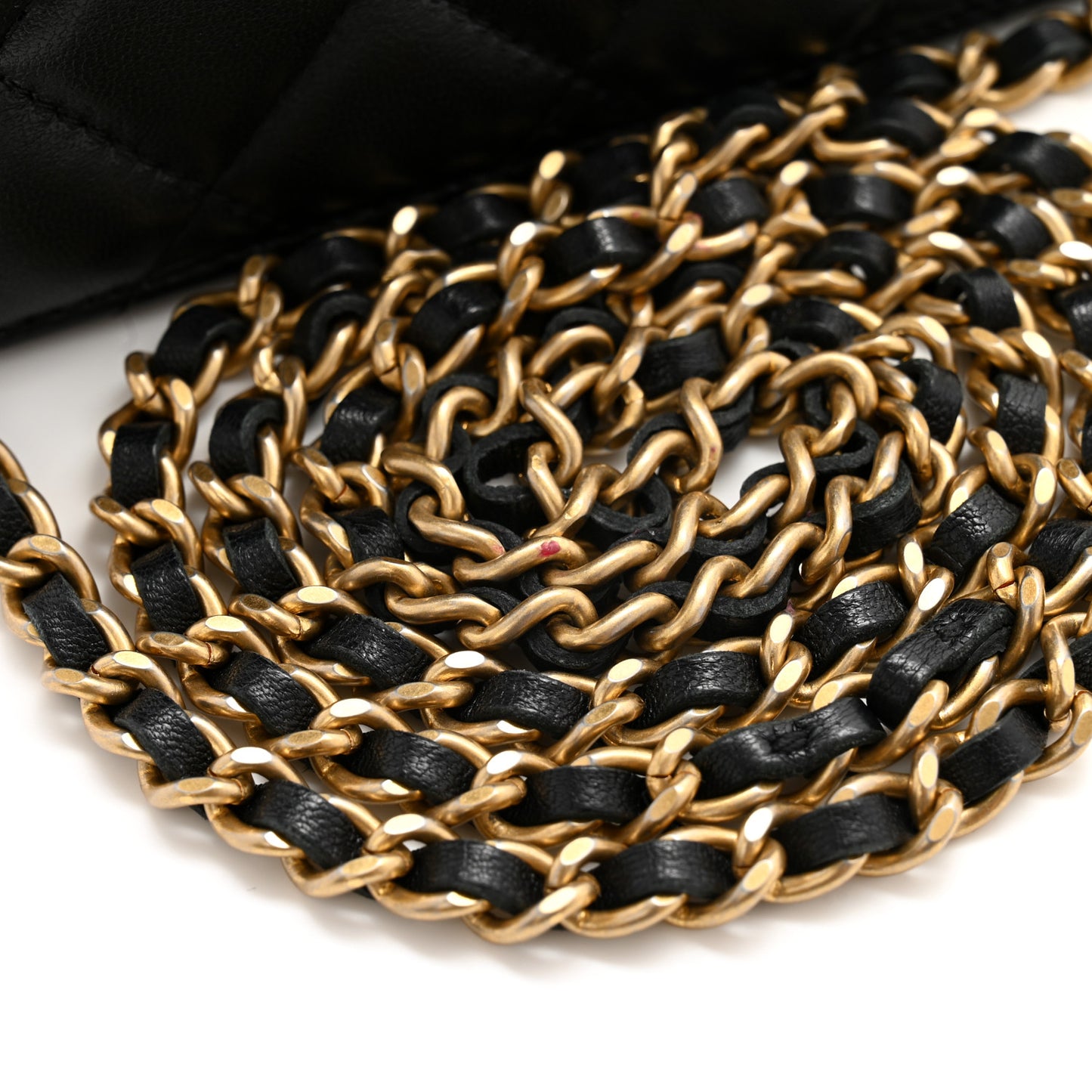 Lambskin Quilted Pearl Crown Clutch With Chain Black