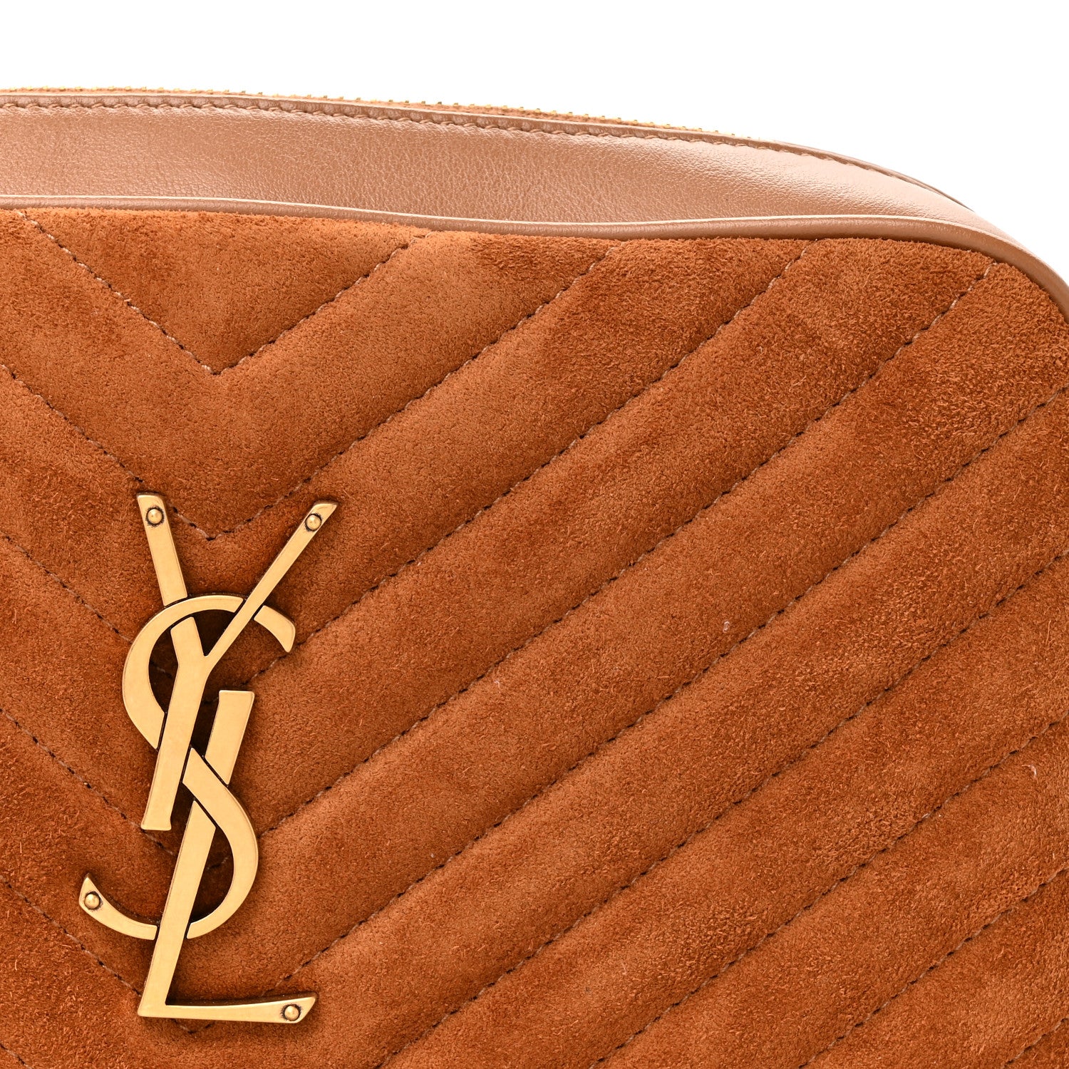 Saint Laurent Suede Matelasse Monogram Lou Camera Bag Cinnamon 8 of 10
