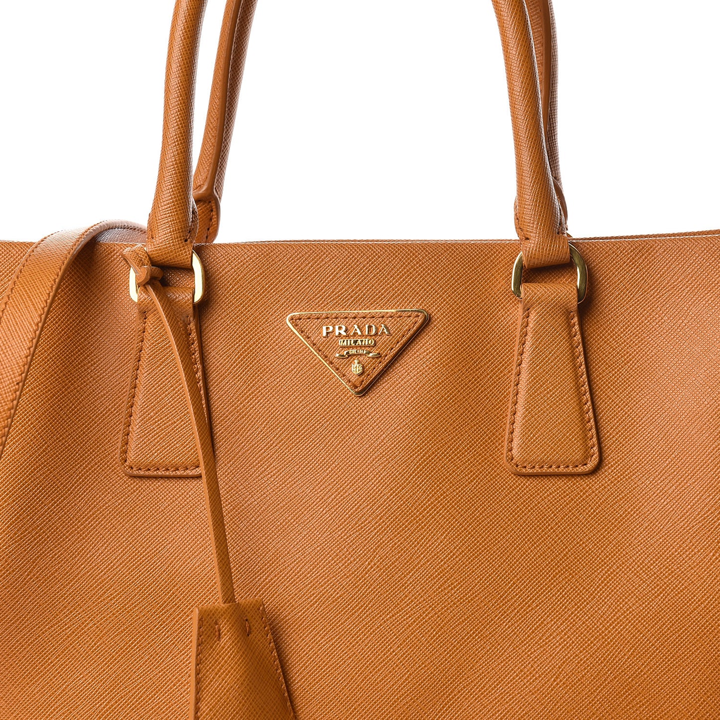 Saffiano Lux Double Handle Shopping Tote Ocra