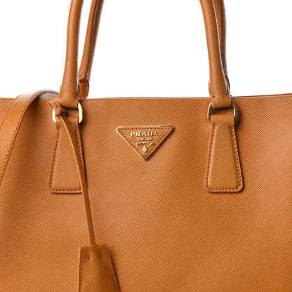 Prada Saffiano Lux Double Handle Shopping Tote Ocra 8 of 10
