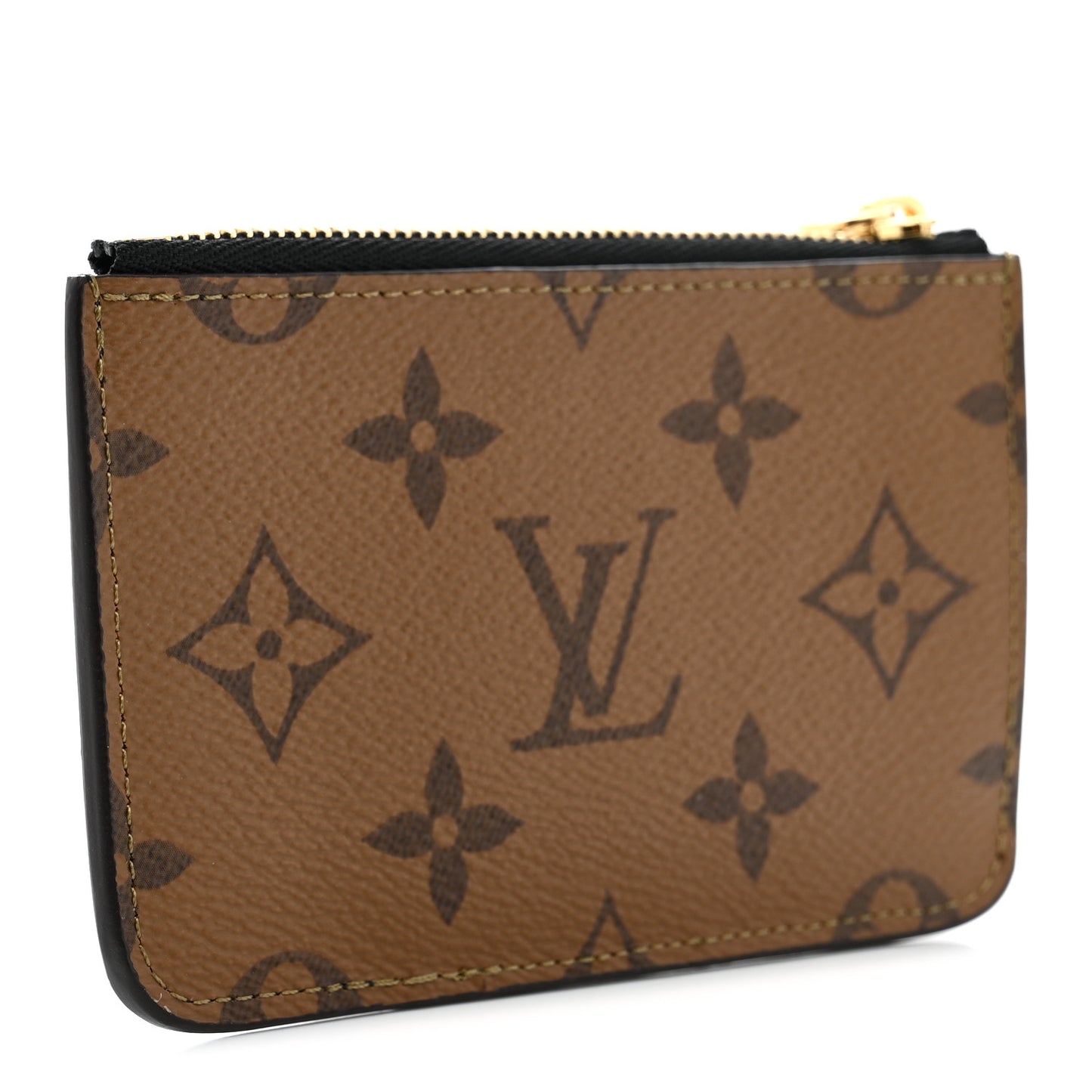 Reverse Monogram Zipped Romy Card Holder