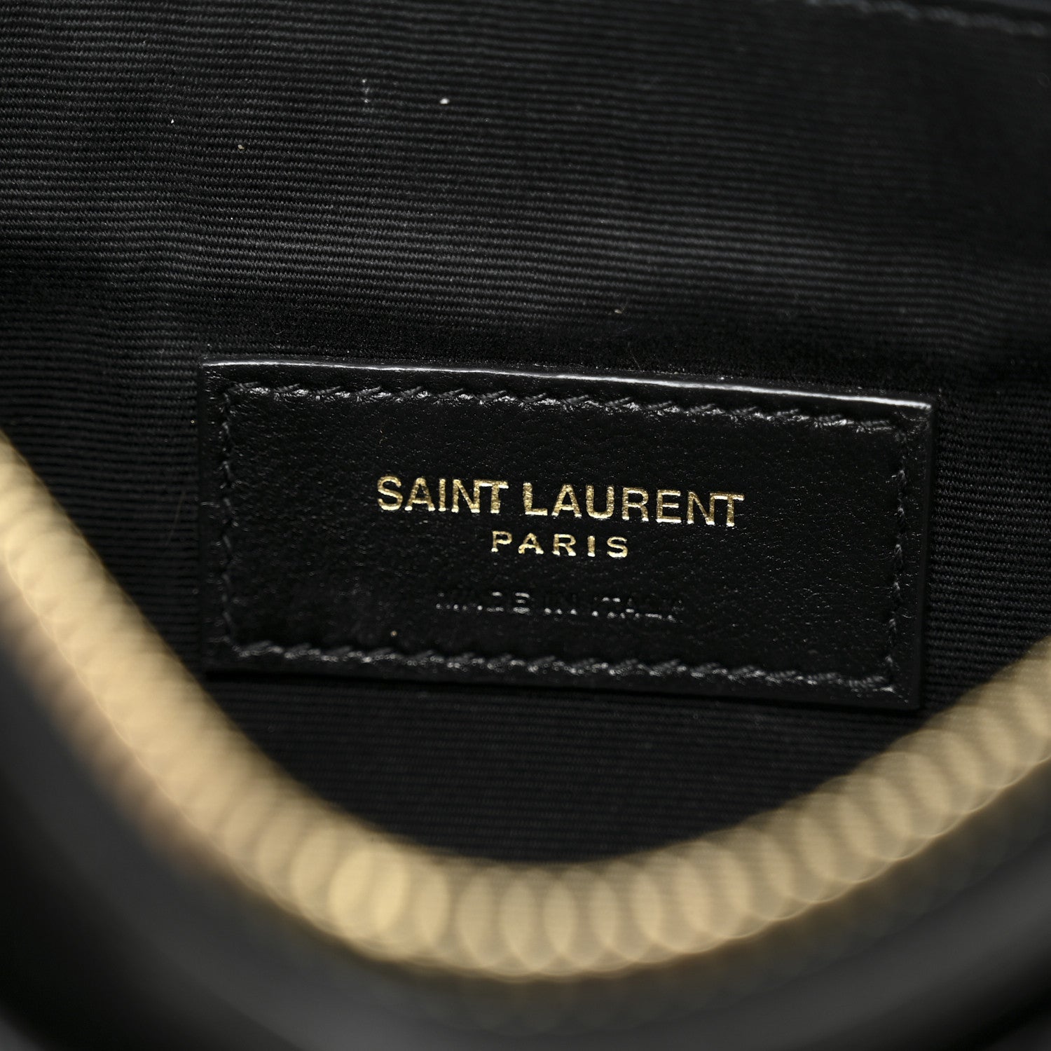 Saint Laurent Grain De Poudre Chevron Monogram Large Bill Pouch Black 6 of 7