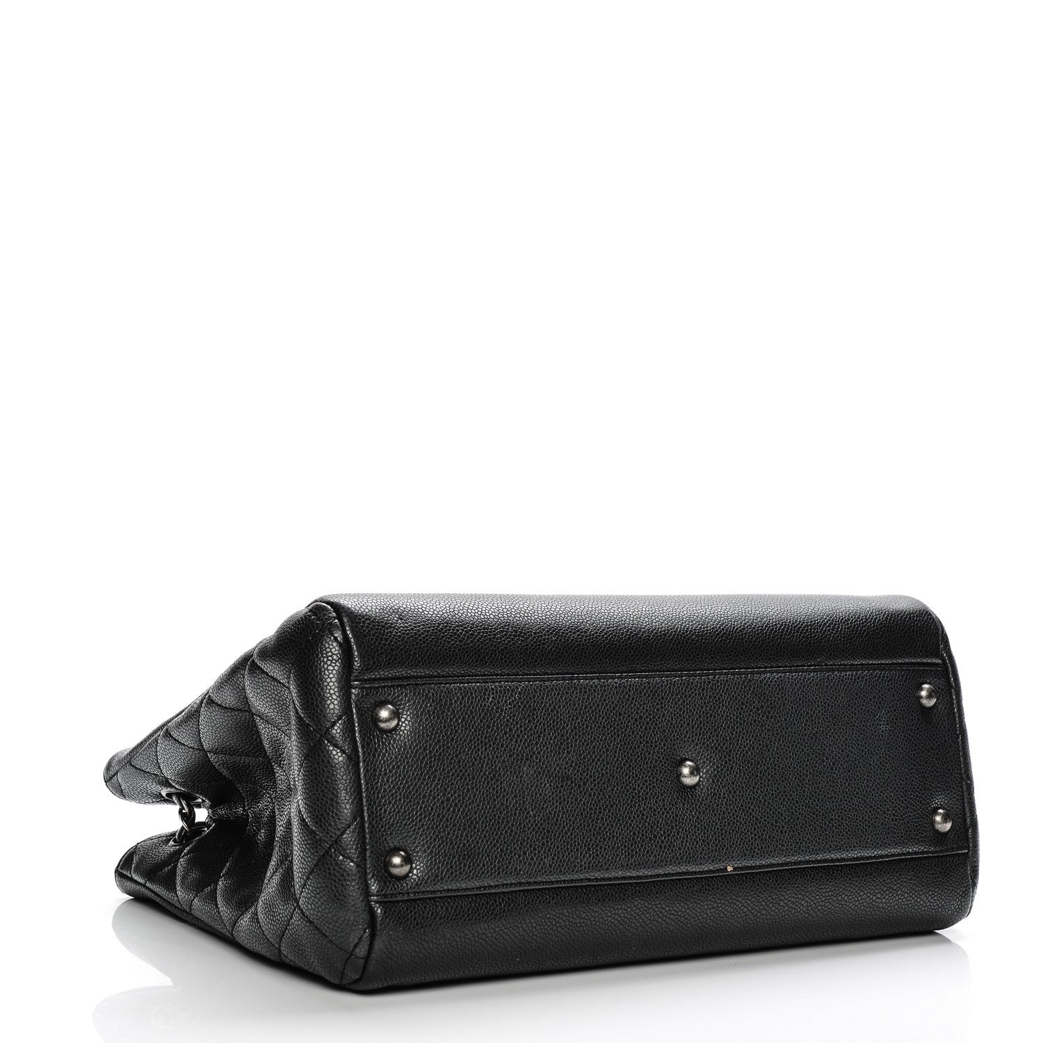 Chanel Metallic Grained Calfskin Woven Chain Shopping Bag Black 4 of 7