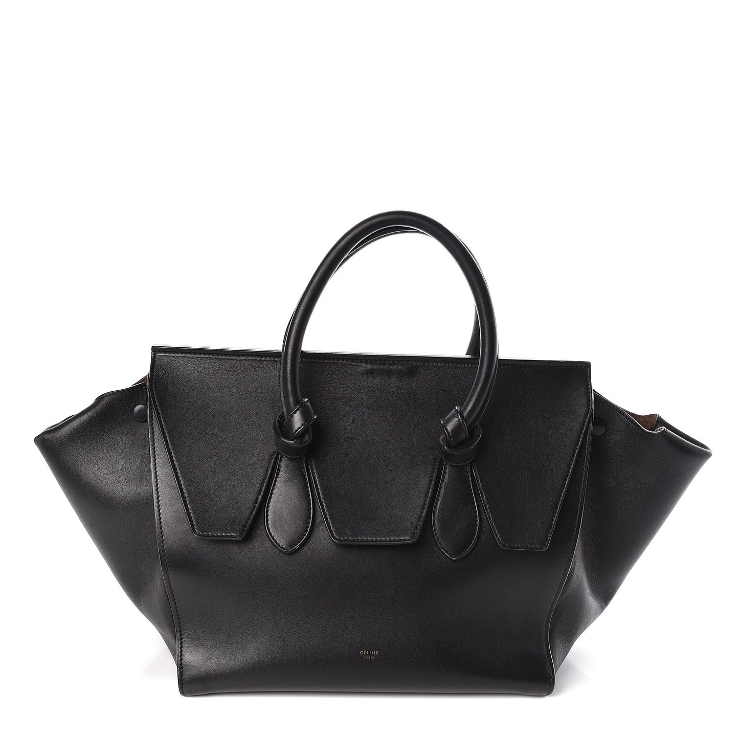 Smooth Calfskin Small Tie Knot Tote Black
