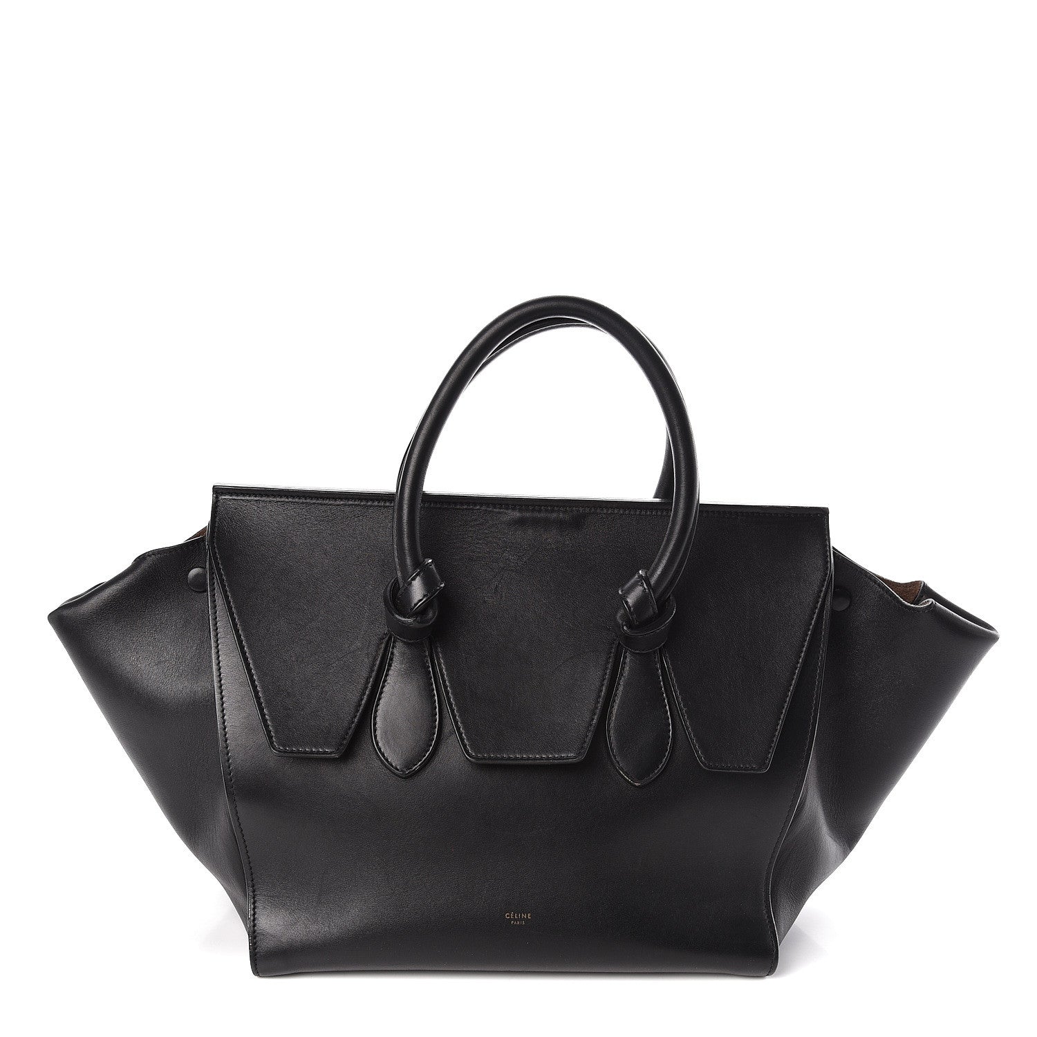 Celine Smooth Calfskin Small Tie Knot Tote Black 1 of 14