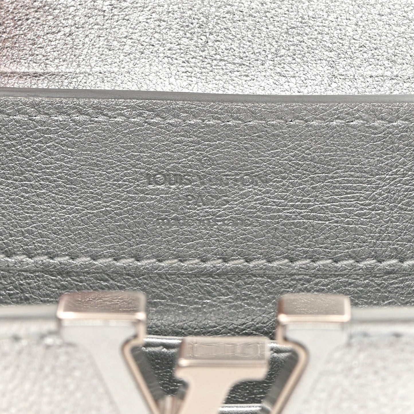 Metallic Calfskin Mini Capucines Silver
