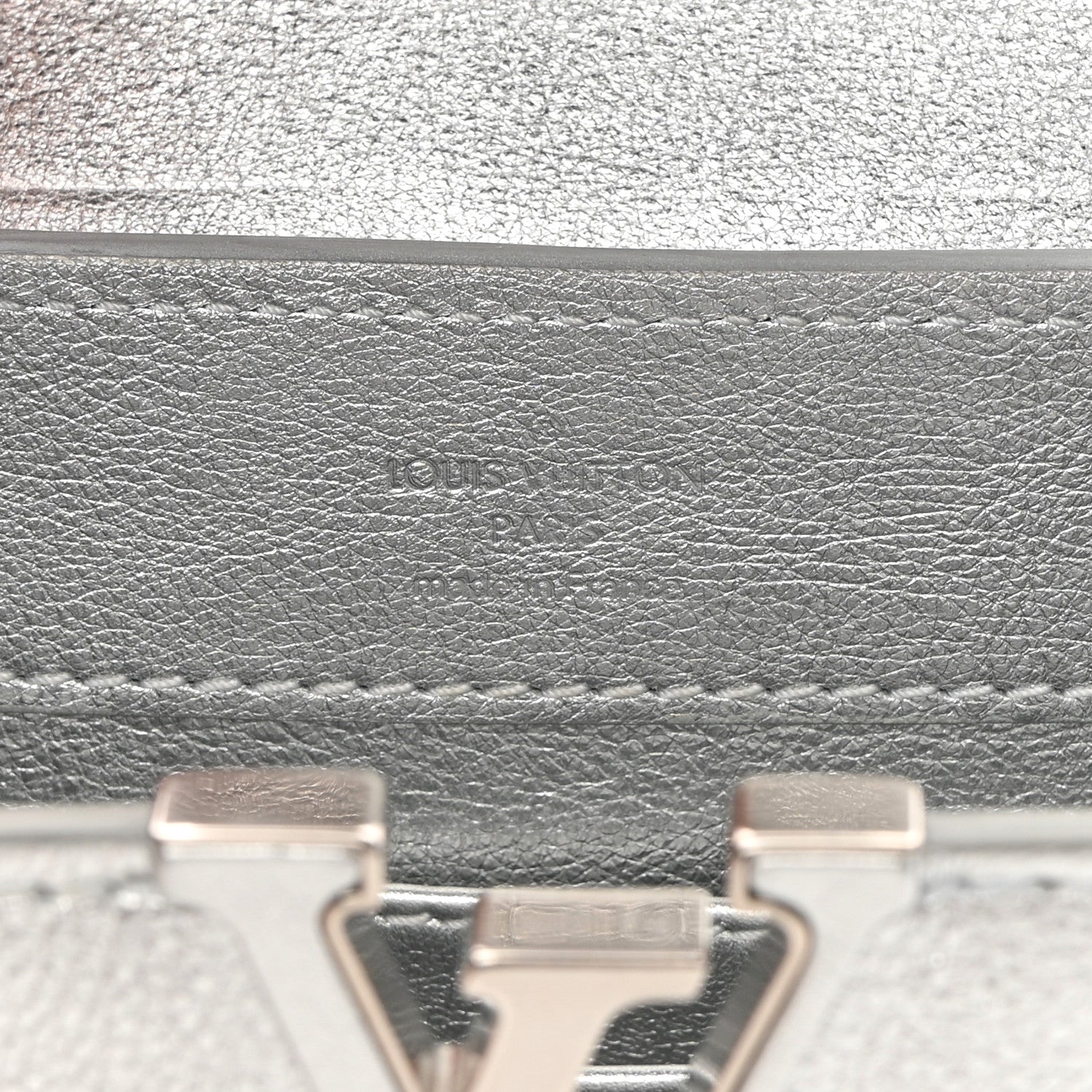 Louis Vuitton Metallic Calfskin Mini Capucines Silver 6 of 11