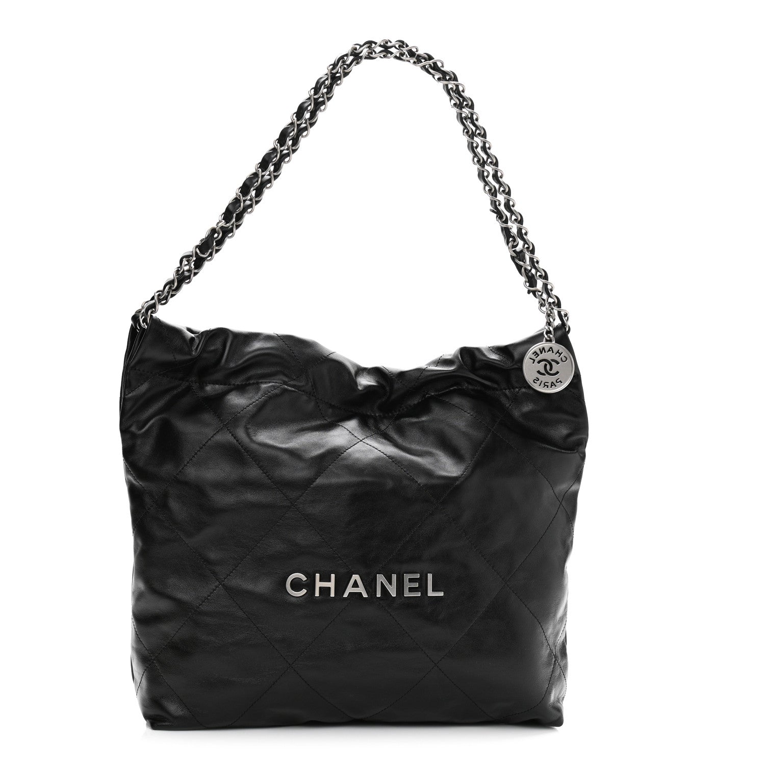 Chanel Shiny Calfskin Quilted Small Chanel 22 Black 3 of 12