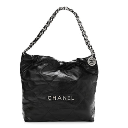 Chanel Shiny Calfskin Quilted Small Chanel 22 Black 3 of 12
