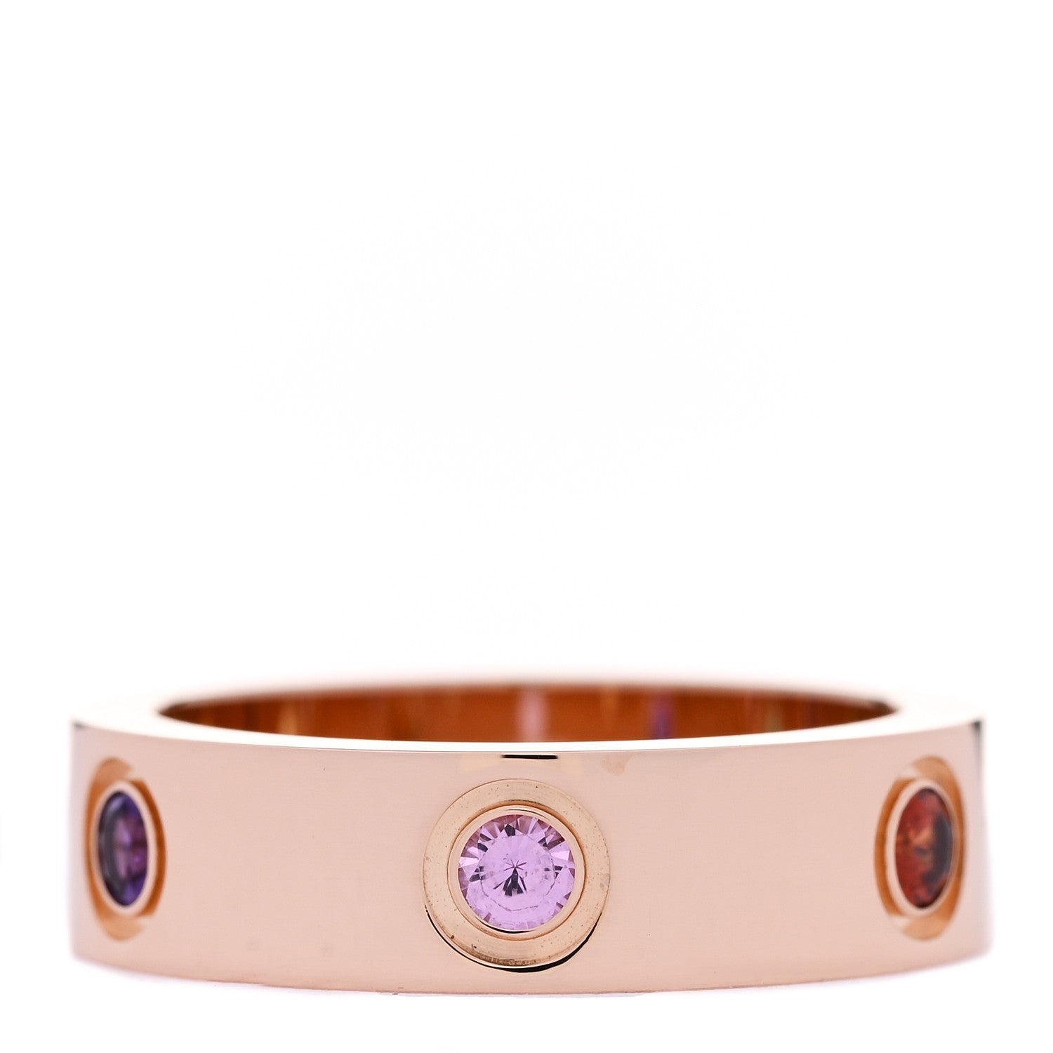 Cartier 18K Pink Gold Sapphire Garnet Amethyst 5.5mm LOVE Ring 54 7 1 of 5