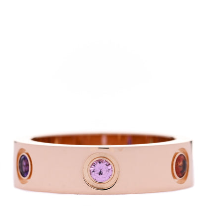 Cartier 18K Pink Gold Sapphire Garnet Amethyst 5.5mm LOVE Ring 54 7 1 of 5