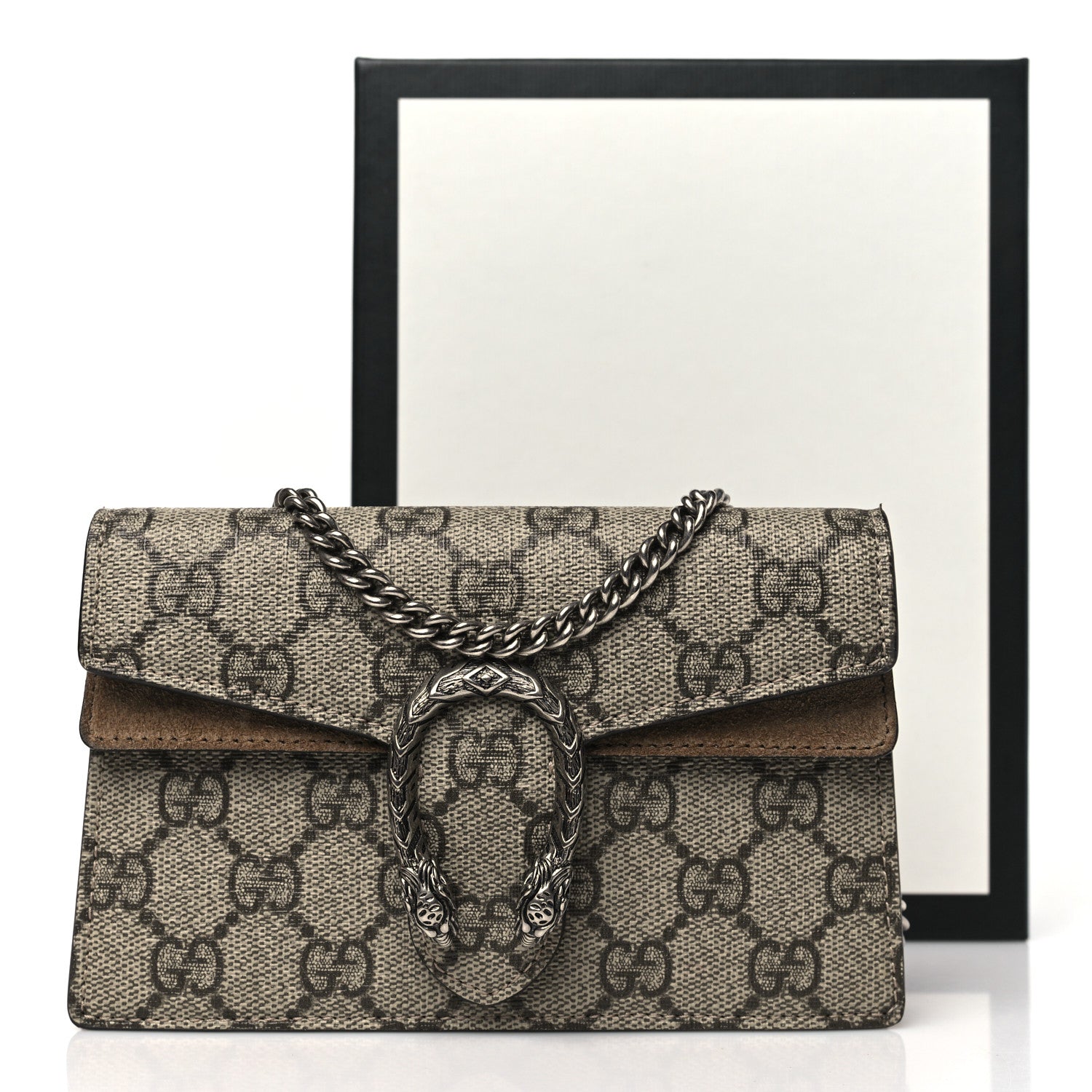 Gucci GG Supreme Monogram Super Mini Dionysus Shoulder Bag Taupe 10 of 10
