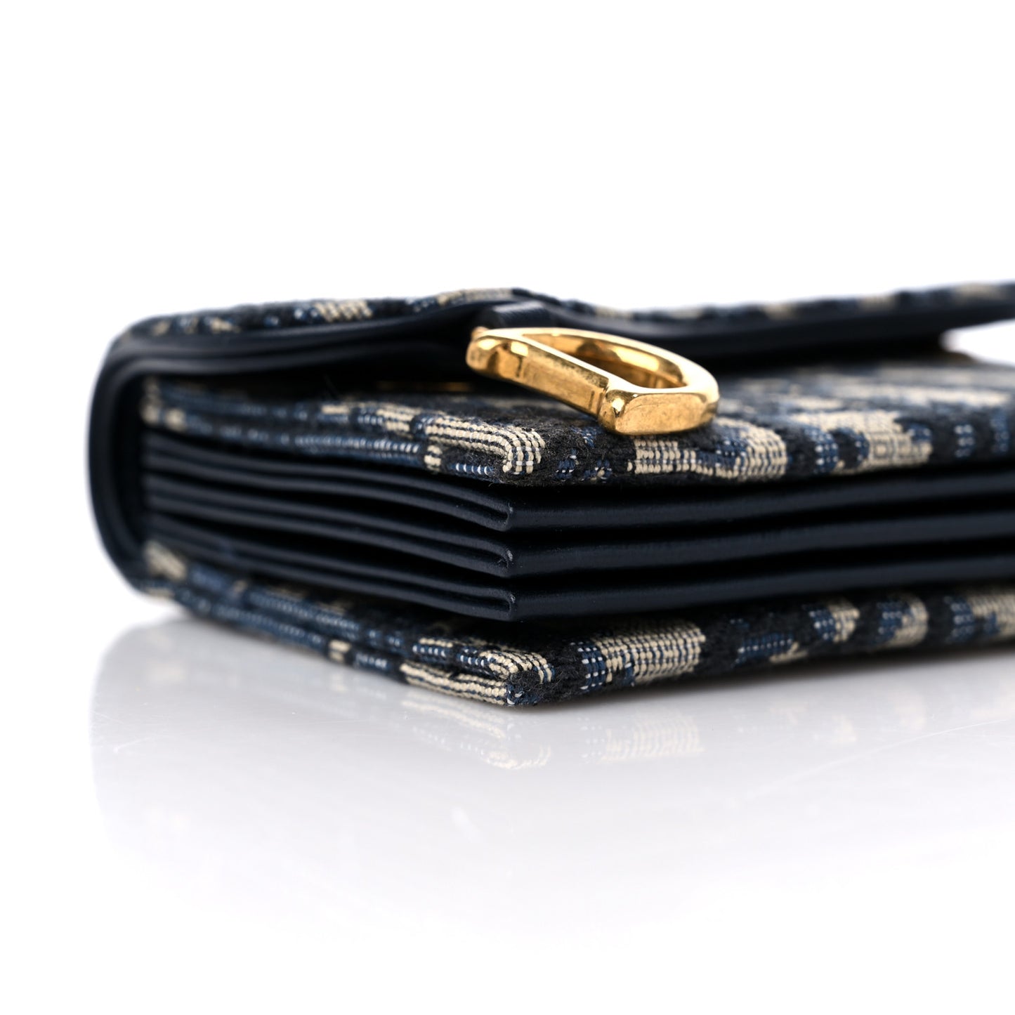 Oblique Saddle 5-Gusset Card Holder Blue