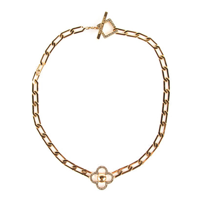 Louis Vuitton Swarovski Crystal Flower Power Necklace Gold 1 of 6