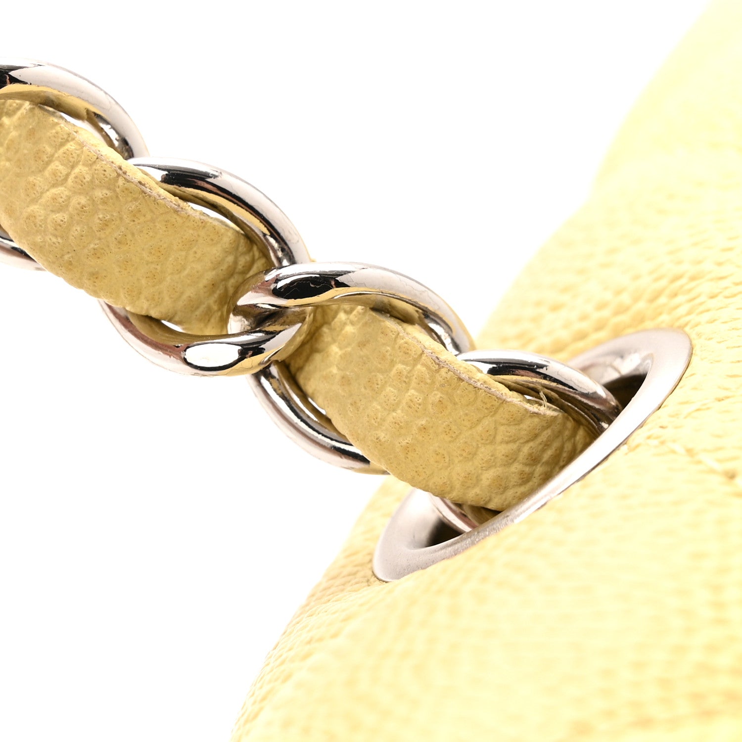Chanel Caviar Quilted Medium Double Flap Light Yellow 11 of 12