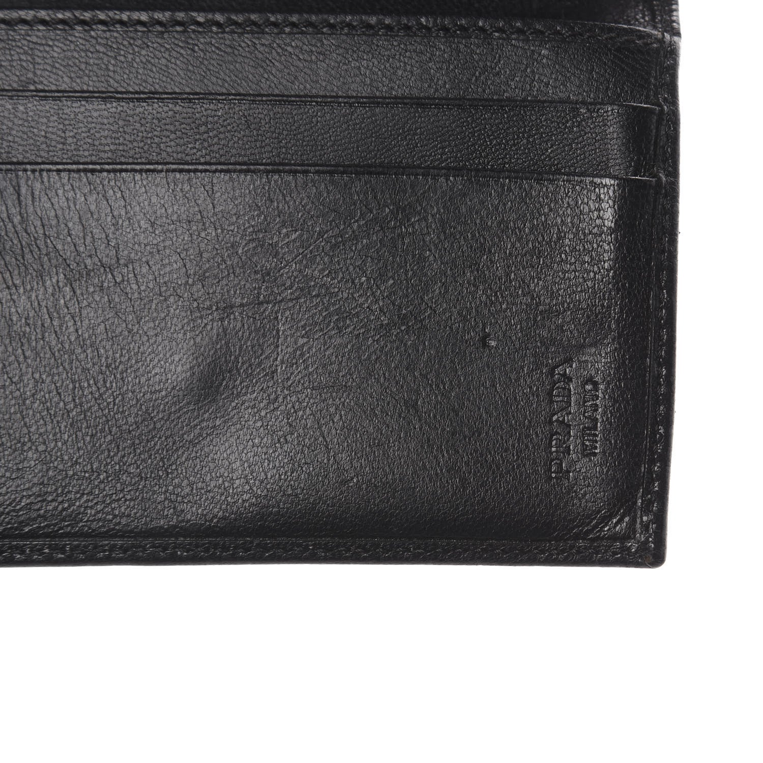 Prada Goatskin Flap Wallet Black 5 of 5