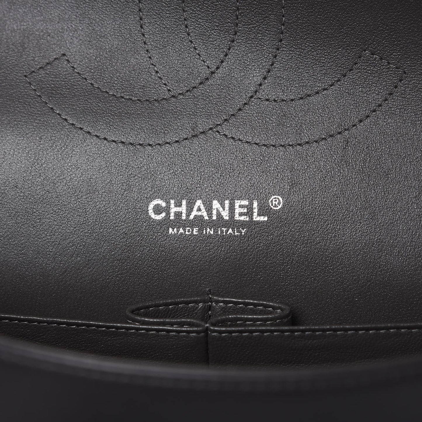 Lambskin Quilted Jumbo Double Flap Dark Grey