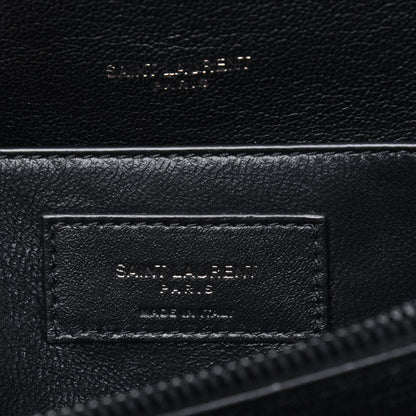 Saint Laurent Sheepskin Matelasse Chevron Monogram Monochrome Large College Satchel Black 7 of 14